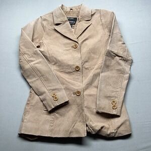 Marc Florence Vintage Women's Leather Jacket Size XS Nubuck Tan Y2K